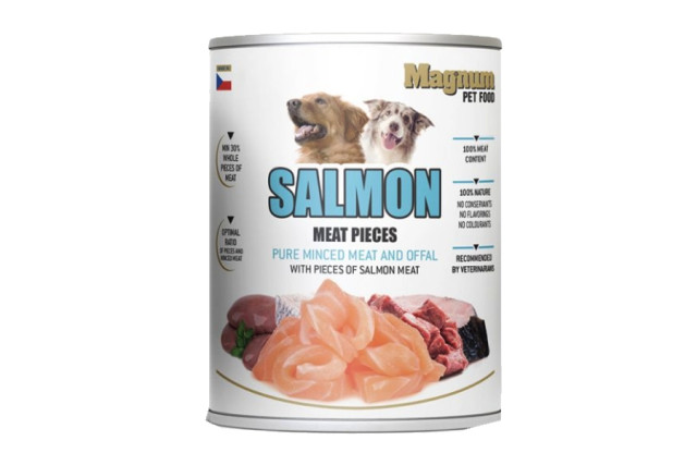 Psie krmivo Meat Pieces SALMON dog 800g