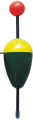 Plavák na lov šťuky žlto-zelený priebežný KPr